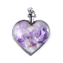 Load image into Gallery viewer, 1PC Fashion Simple Crystal Glass Pendant Heart Ladies Jewelry Rose Quartz Amethyst Mineral For Women Jewelry Couple Gift
