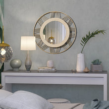 Load image into Gallery viewer, 2020 New Nordic Style Metal Wall Mirror Decoration Metal Wood Wall Mirror Living Room Decor Scandinavian Style Decor
