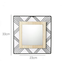 Load image into Gallery viewer, 2020 New Nordic Style Metal Wall Mirror Decoration Metal Wood Wall Mirror Living Room Decor Scandinavian Style Decor
