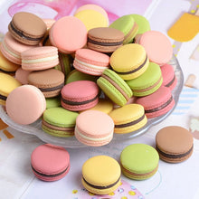 Load image into Gallery viewer, 20Pcs Simulation Miniature Macaron Flat back Resin Cabochon Kawaii Food Play Fit Phone Decoration DIY Scrapbooking Craft 23*13mm

