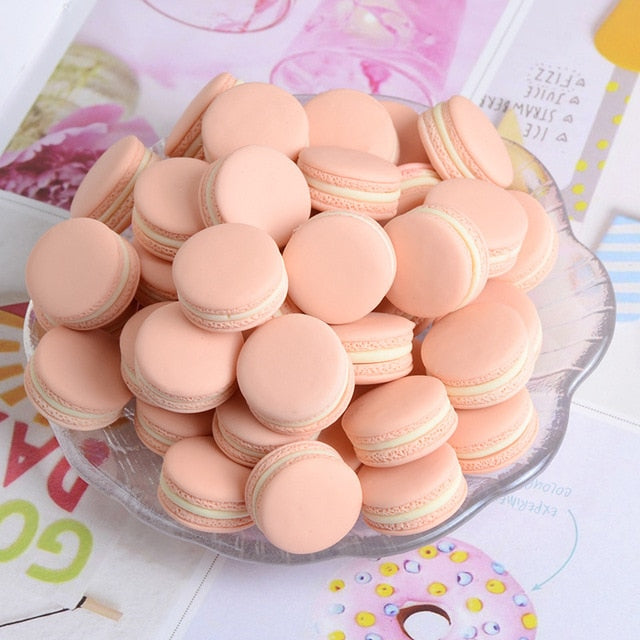 20Pcs Simulation Miniature Macaron Flat back Resin Cabochon Kawaii Food Play Fit Phone Decoration DIY Scrapbooking Craft 23*13mm