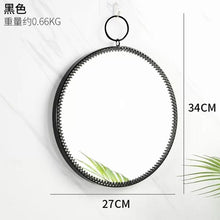 Load image into Gallery viewer, 2020 New Nordic Style Metal Wall Mirror Decoration Metal Wood Wall Mirror Living Room Decor Scandinavian Style Decor
