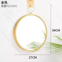 Load image into Gallery viewer, 2020 New Nordic Style Metal Wall Mirror Decoration Metal Wood Wall Mirror Living Room Decor Scandinavian Style Decor
